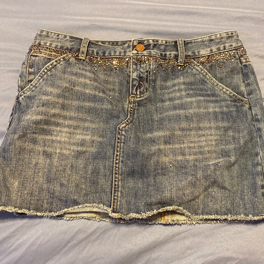 Denim Laboratory Rhinestone Y2k grunge Skirt